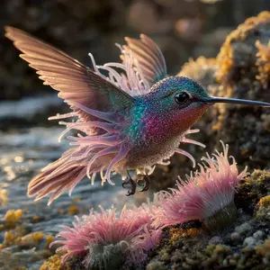 Hummingbird + Sea anemone